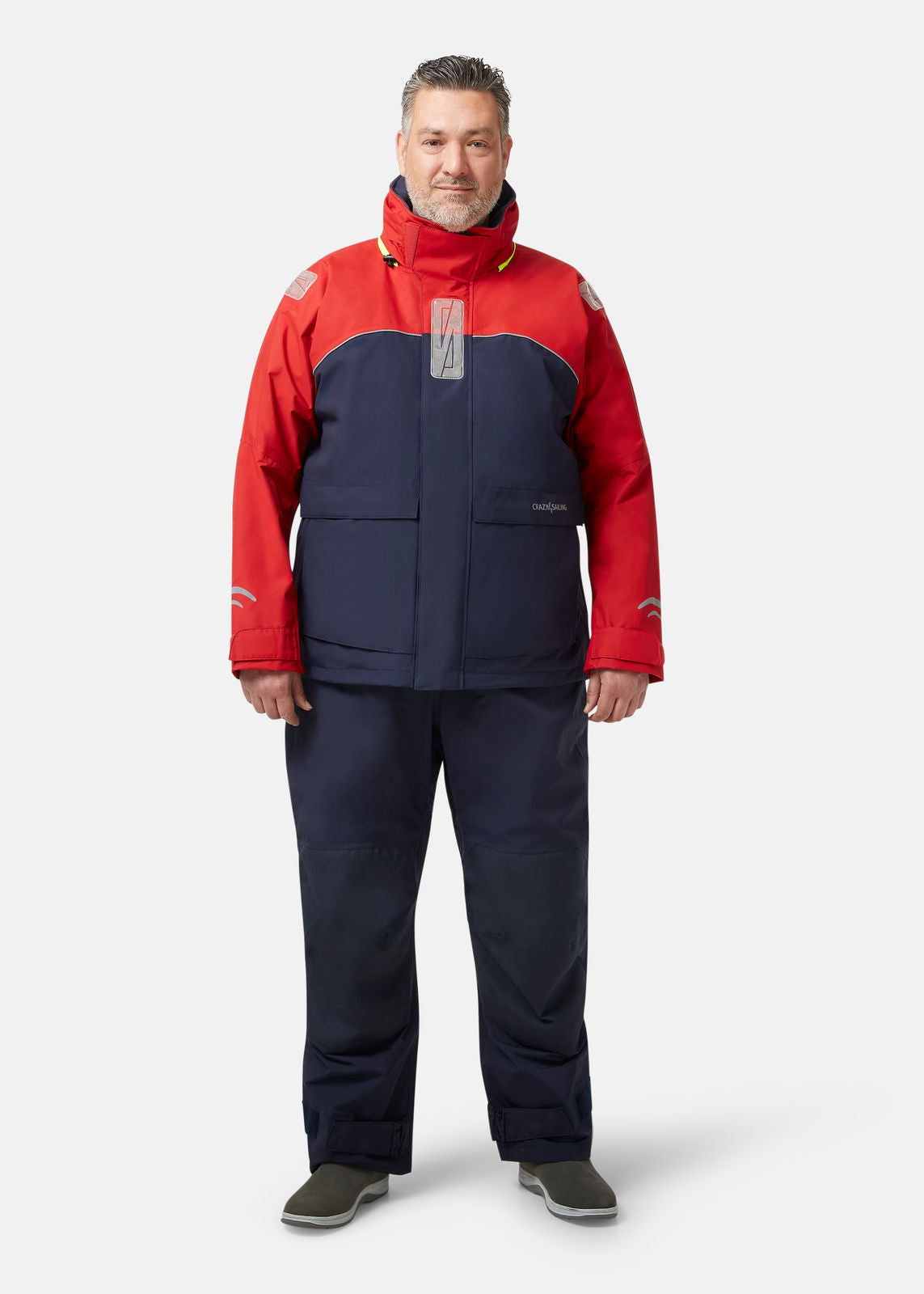 Herren Bergen II Offshore Segeljacke in Sondergrößen Jacken Crazy4Sailing Rot / Navy