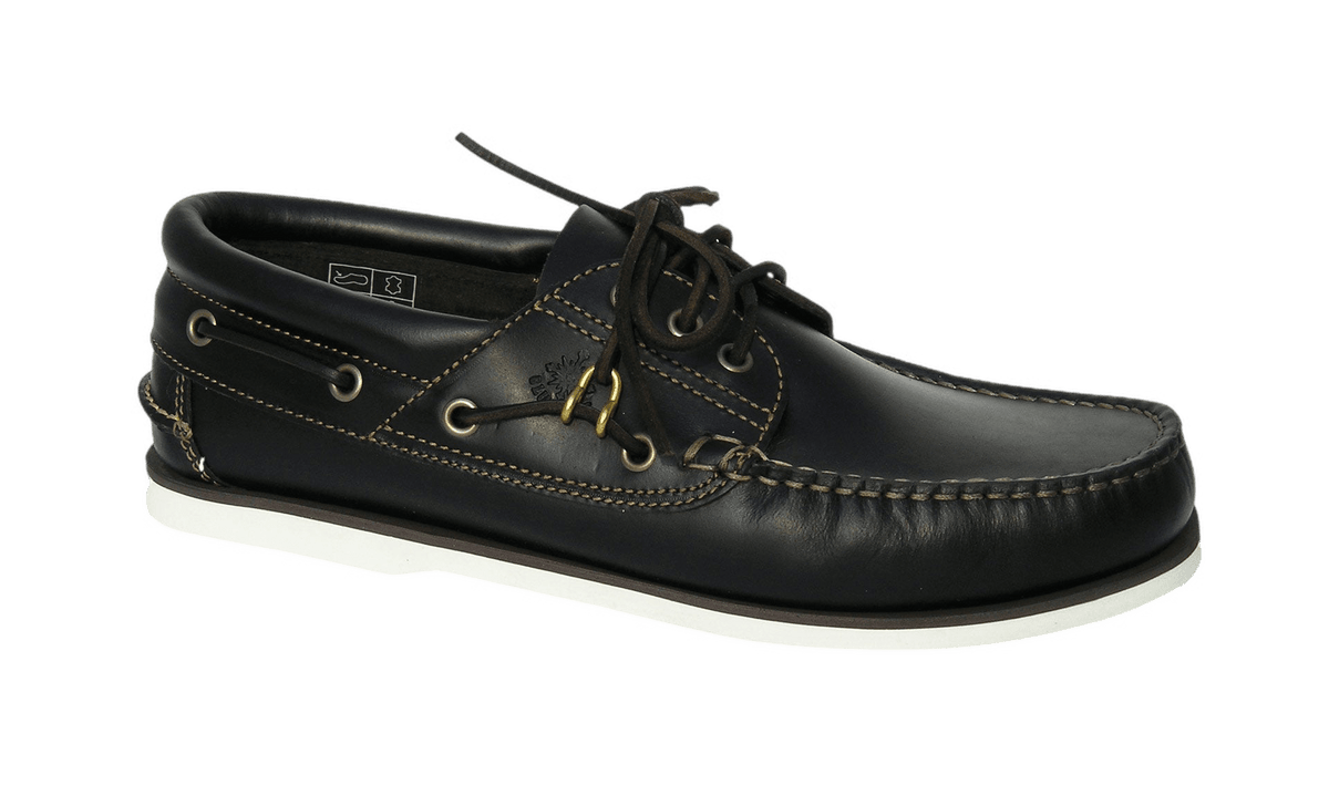 BluePort Comfort Segelschuh Bootsschuh Blueport Navy - Weiße Sohle