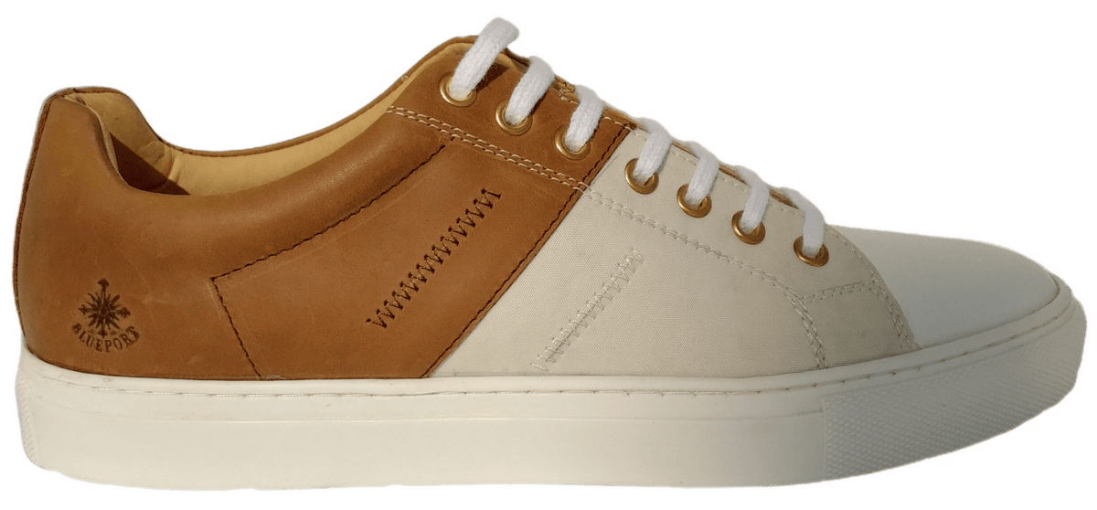 BluePort Genoa Sneaker aus Segeltuch Bootsschuh Blueport Tan / White